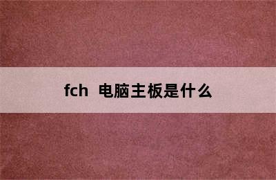 fch  电脑主板是什么